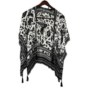 Vince Camuto Bird Floral Print Topper Kimono Cardigan Tropical One Size Boho